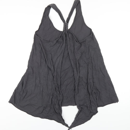 AllSaints Womens Grey Cotton Basic Tank Size 14 Scoop Neck