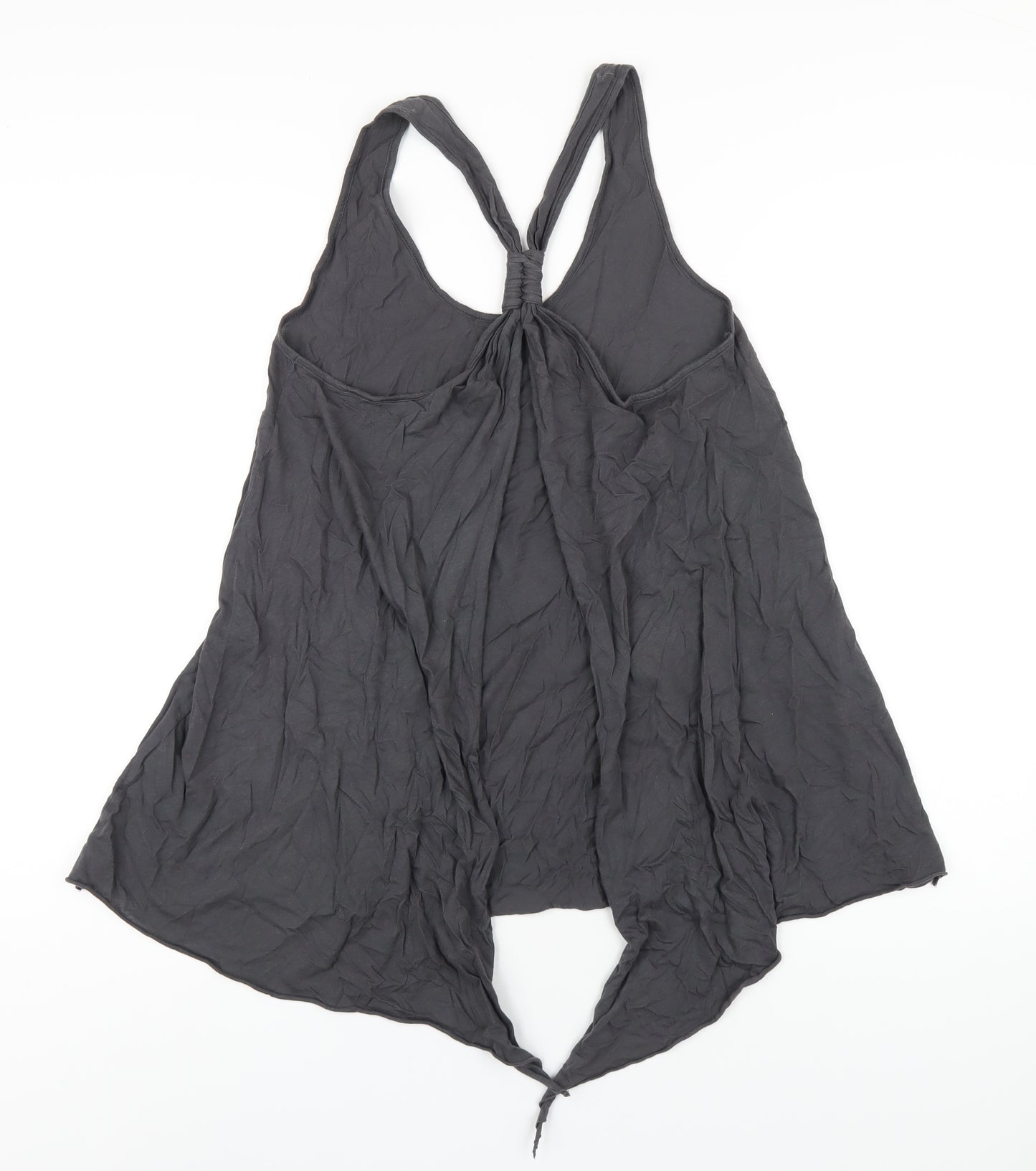AllSaints Womens Grey Cotton Basic Tank Size 14 Scoop Neck