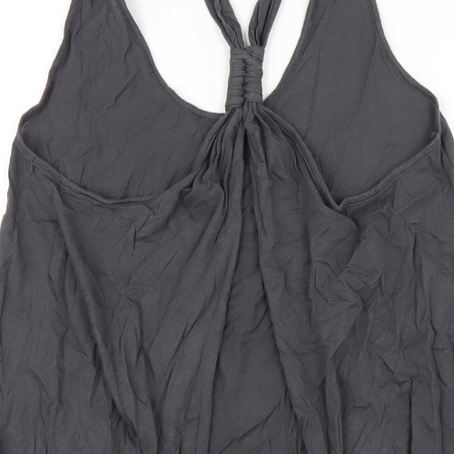 AllSaints Womens Grey Cotton Basic Tank Size 14 Scoop Neck