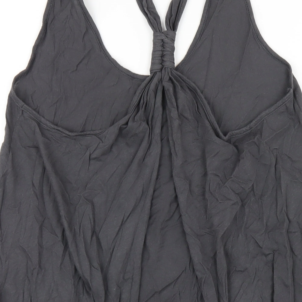 AllSaints Womens Grey Cotton Basic Tank Size 14 Scoop Neck