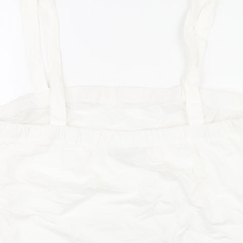 NEXT Womens White Cotton Basic Tank Size 16 Square Neck