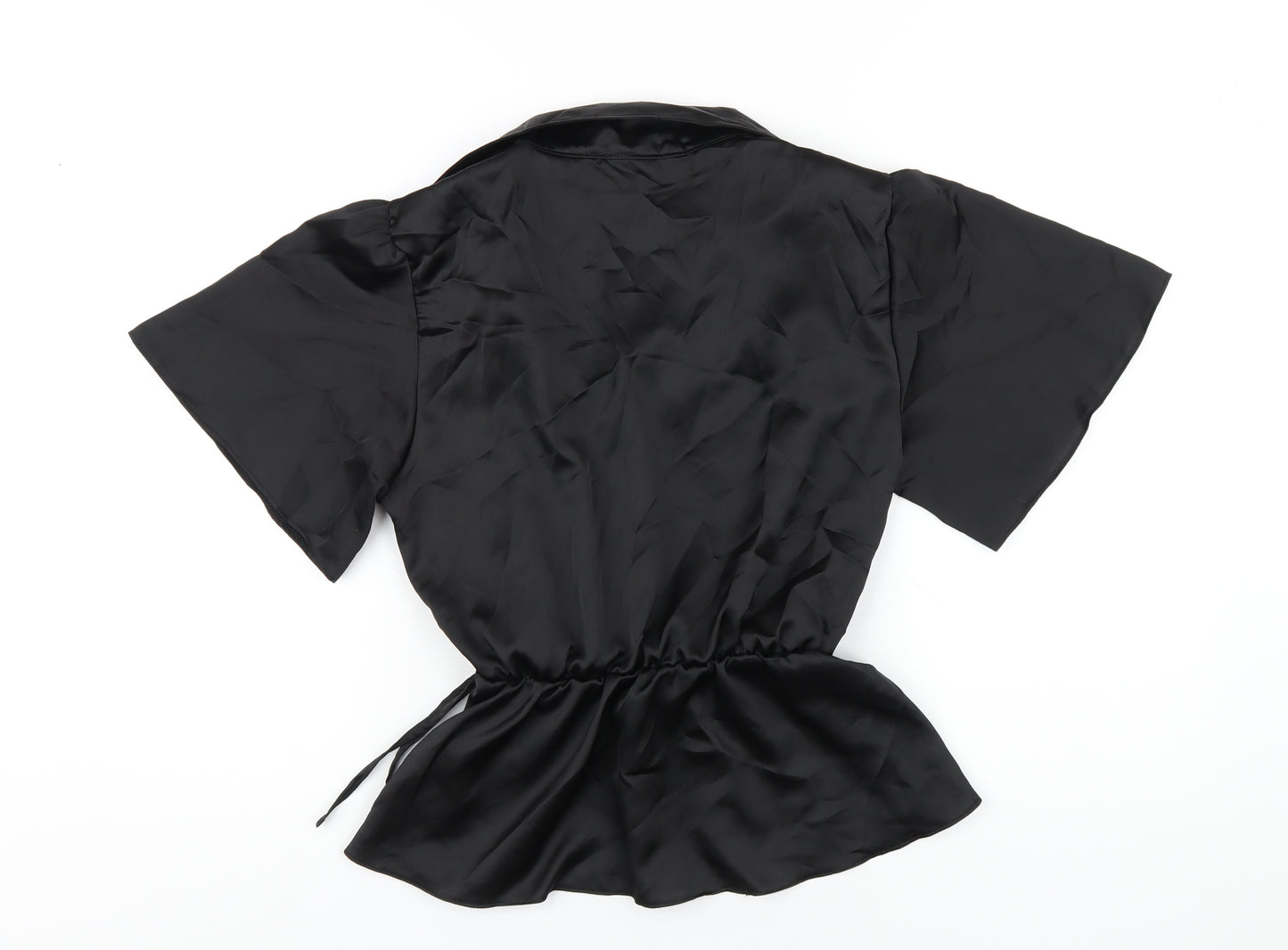 ASOS Womens Black Polyester Wrap Blouse Size 10 V-Neck