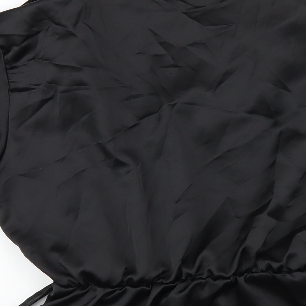 ASOS Womens Black Polyester Wrap Blouse Size 10 V-Neck