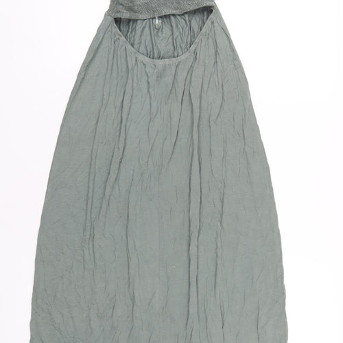 ASOS Womens Green Viscose Maxi Size 8 Halter Tie