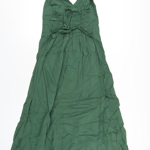 Pilot Womens Green Cotton Maxi Size 10 Halter Tie