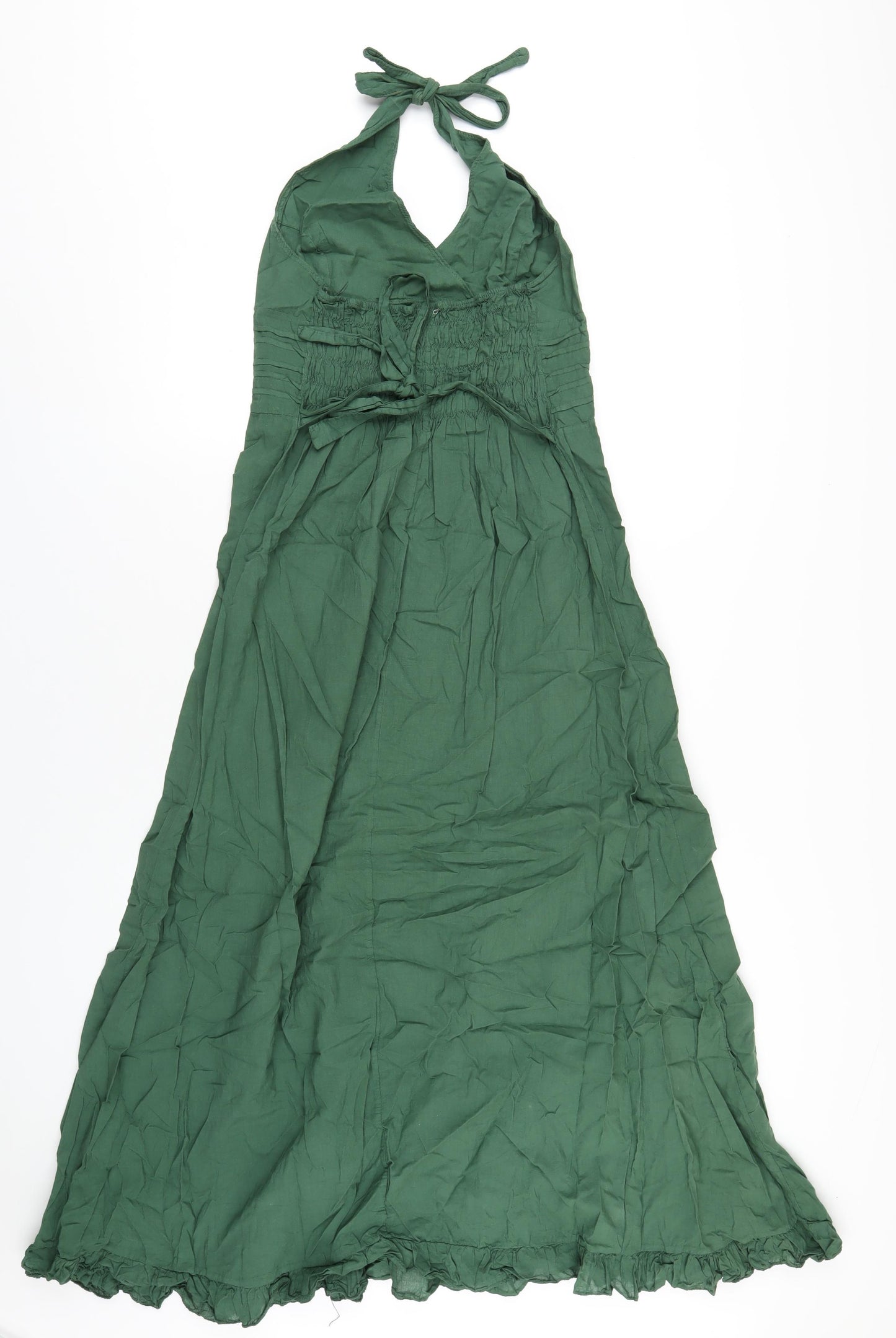 Pilot Womens Green Cotton Maxi Size 10 Halter Tie