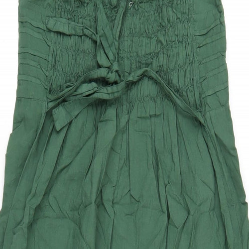Pilot Womens Green Cotton Maxi Size 10 Halter Tie