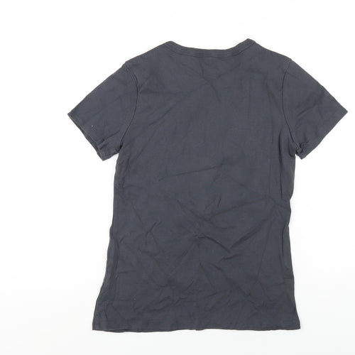 Marks and Spencer Womens Grey Cotton Basic T-Shirt Size 14 Round Neck