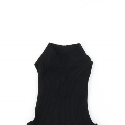ASOS Womens Black Cotton Basic T-Shirt Size 6 High Neck