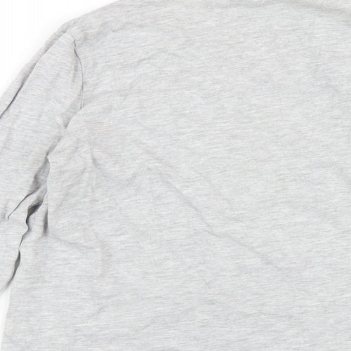 Zara Womens Grey Cotton Basic T-Shirt Size S Round Neck