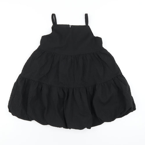 With Play Girls Black Cotton Trapeze & Swing Size 5-6 Years Square Neck Zip