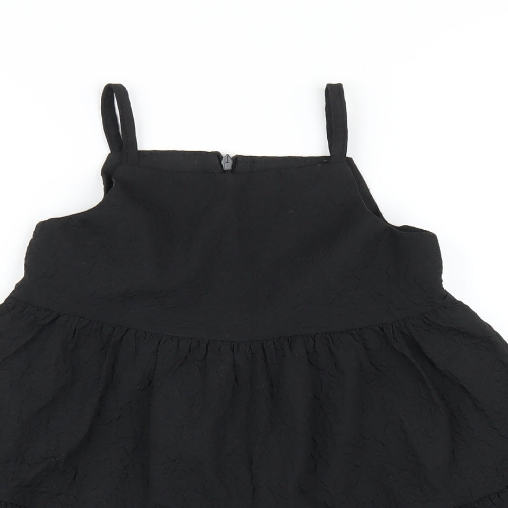 With Play Girls Black Cotton Trapeze & Swing Size 5-6 Years Square Neck Zip