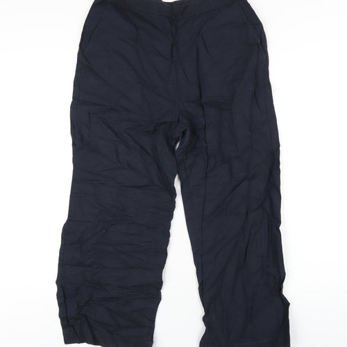 Great Plains Womens Blue Linen Trousers Size 12 L26 in Regular Zip