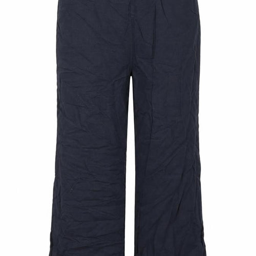 Great Plains Womens Blue Linen Trousers Size 12 L26 in Regular Zip