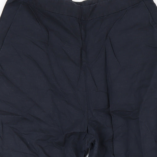 Great Plains Womens Blue Linen Trousers Size 12 L26 in Regular Zip