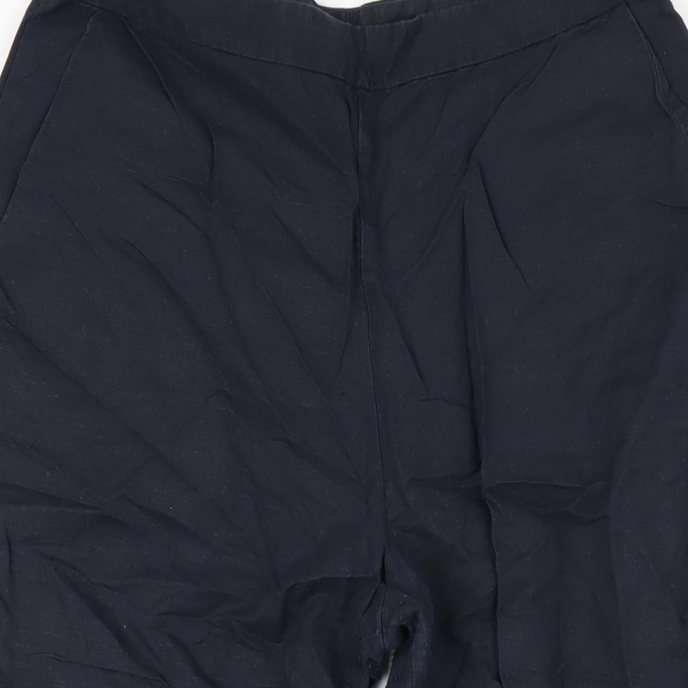 Great Plains Womens Blue Linen Trousers Size 12 L26 in Regular Zip