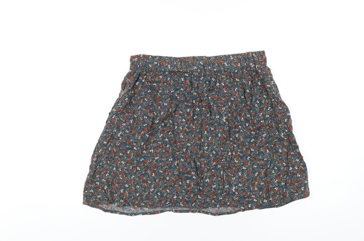 Indigo Womens Blue Floral Viscose A-Line Skirt Size 10