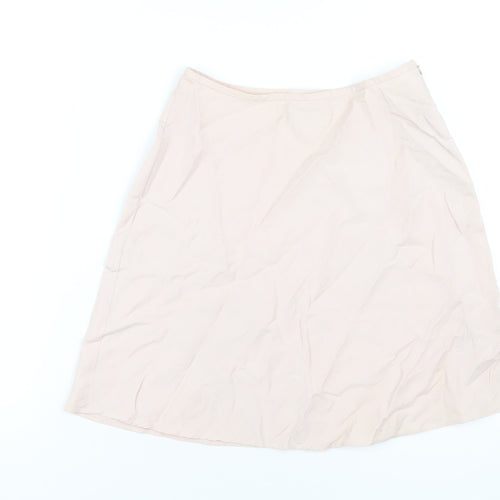 NEXT Womens Pink Silk A-Line Skirt Size 10 Zip