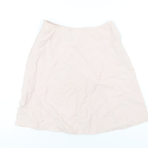 NEXT Womens Pink Silk A-Line Skirt Size 10 Zip
