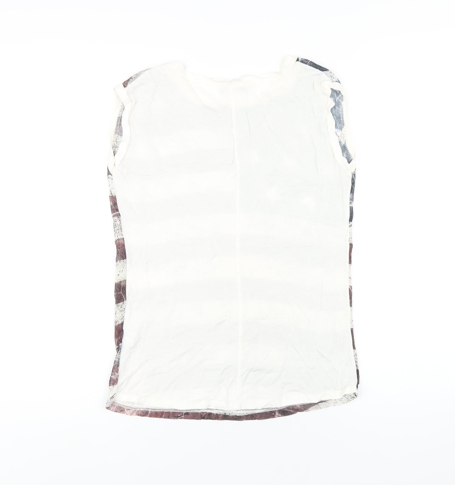 Exhibit Womens Multicoloured Polyester Basic Tank Size 10 Round Neck - American Flag