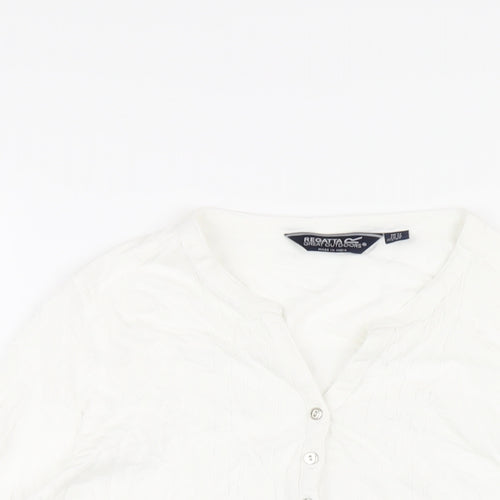 Regatta Womens White Cotton Basic T-Shirt Size 12 V-Neck