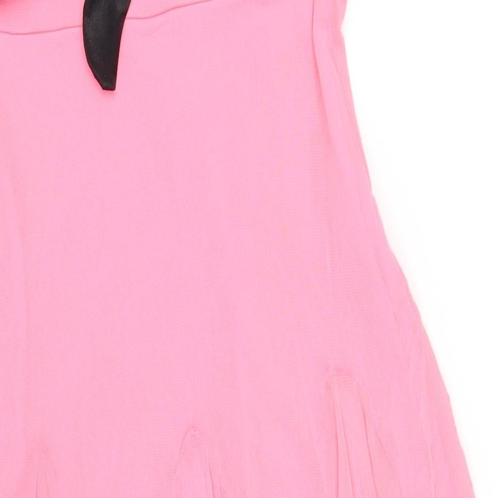 Jane Norman Womens Pink Nylon A-Line Size 12 Square Neck Pullover