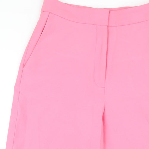 Zara Womens Pink Polyester Trousers Size XS L25 in Regular Zip