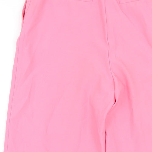 Zara Womens Pink Polyester Trousers Size XS L25 in Regular Zip
