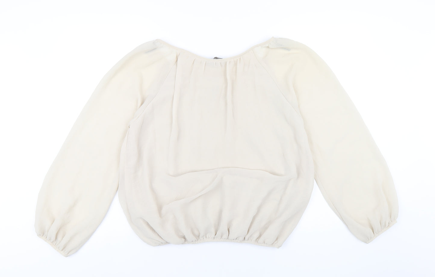 Dorothy Perkins Womens Beige Polyester Basic Blouse Size 12 V-Neck