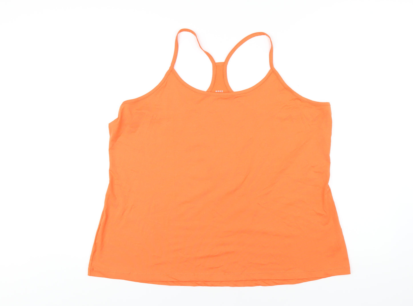 GOODMOVE Womens Orange Polyester Camisole T-Shirt Size 24 Scoop Neck Pullover