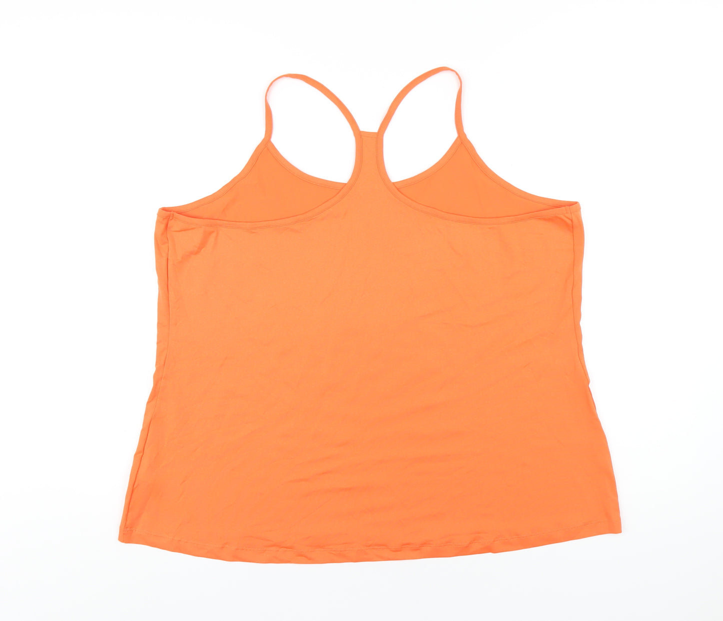 GOODMOVE Womens Orange Polyester Camisole T-Shirt Size 24 Scoop Neck Pullover