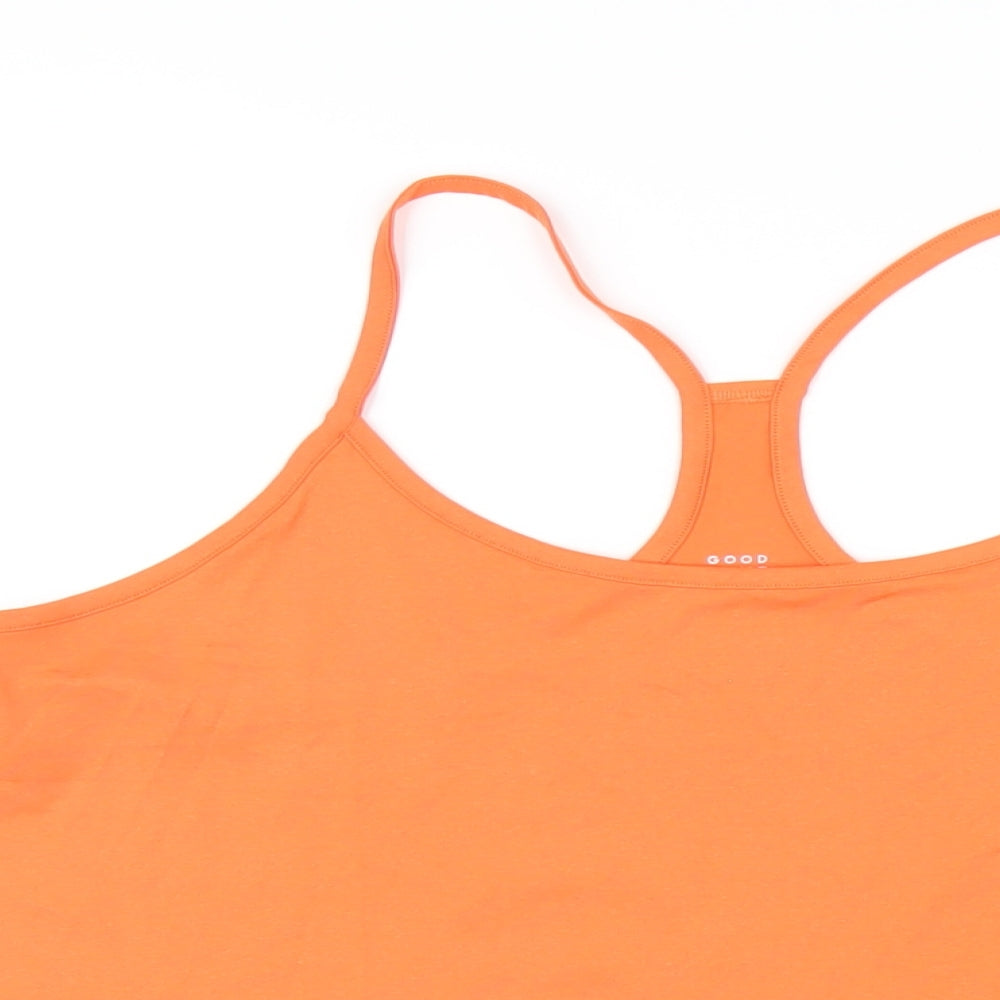GOODMOVE Womens Orange Polyester Camisole T-Shirt Size 24 Scoop Neck Pullover