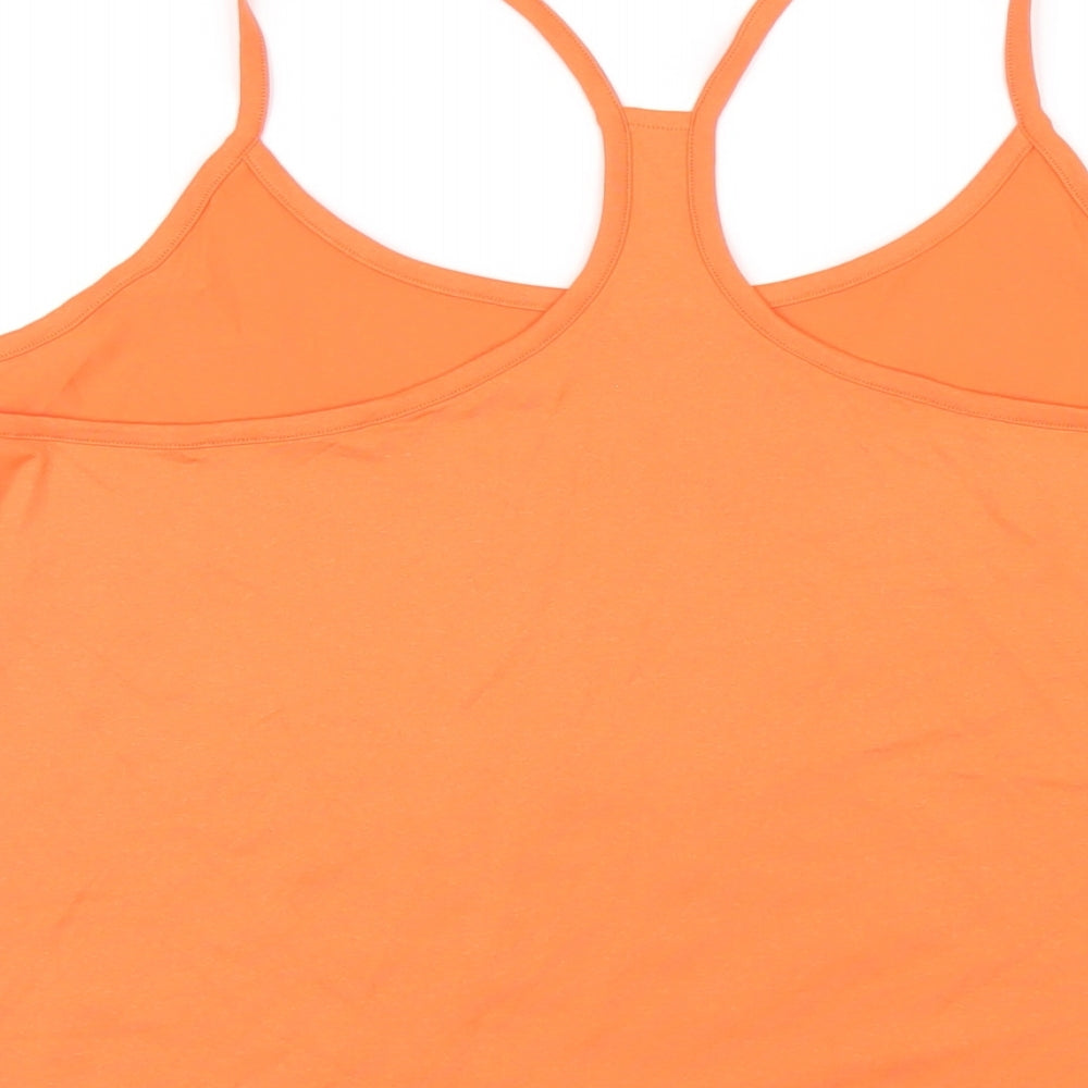 GOODMOVE Womens Orange Polyester Camisole T-Shirt Size 24 Scoop Neck Pullover