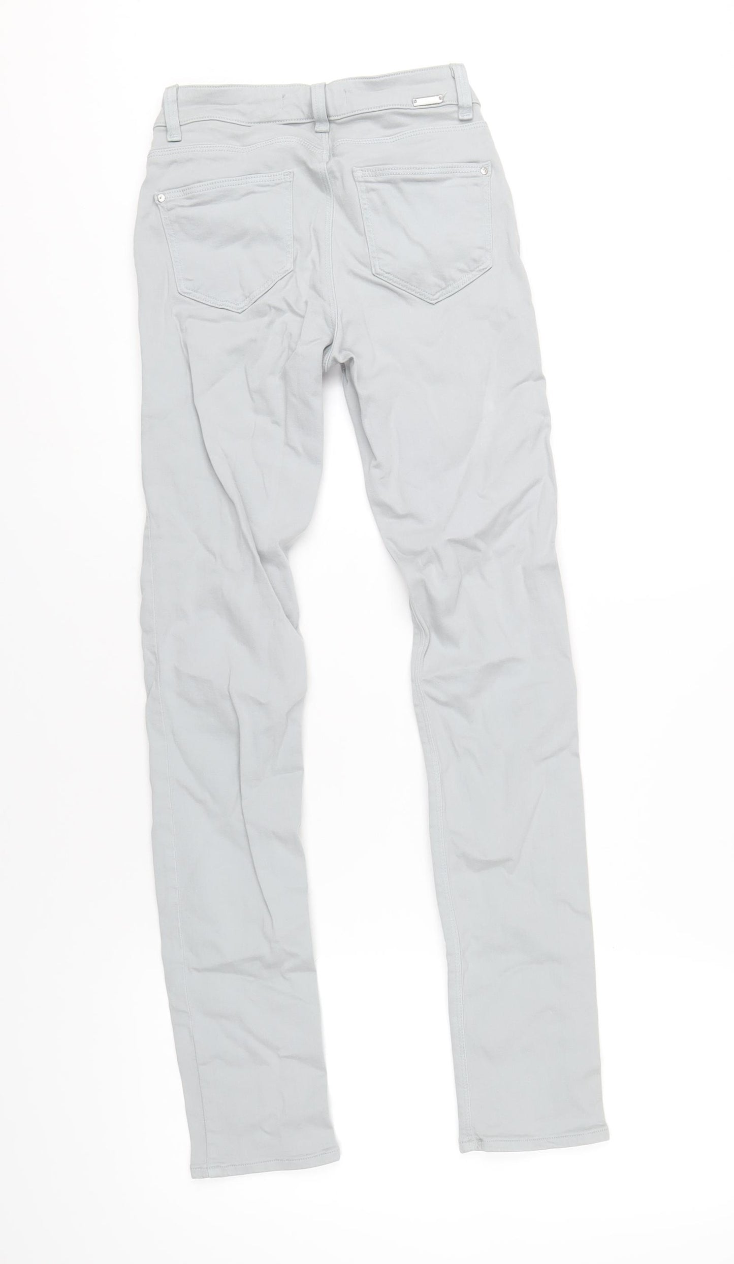 Zara Womens Grey Cotton Skinny Jeans Size 6 L31 in Regular Zip