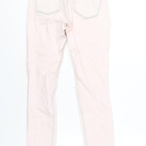 Zara Womens Pink Cotton Skinny Jeans Size 8 L28 in Regular Zip