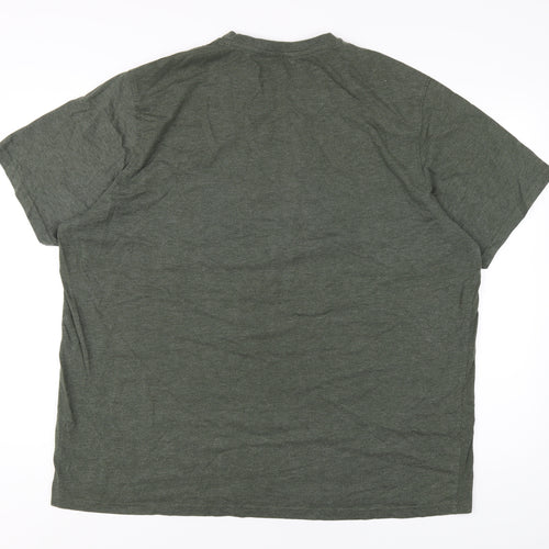 Mountain Warehouse Mens Green Cotton T-Shirt Size 3XL Round Neck