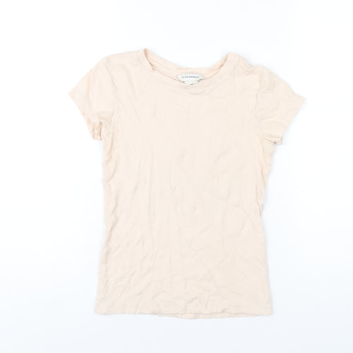 Club Monaco Womens Pink Cotton Basic T-Shirt Size XS Round Neck