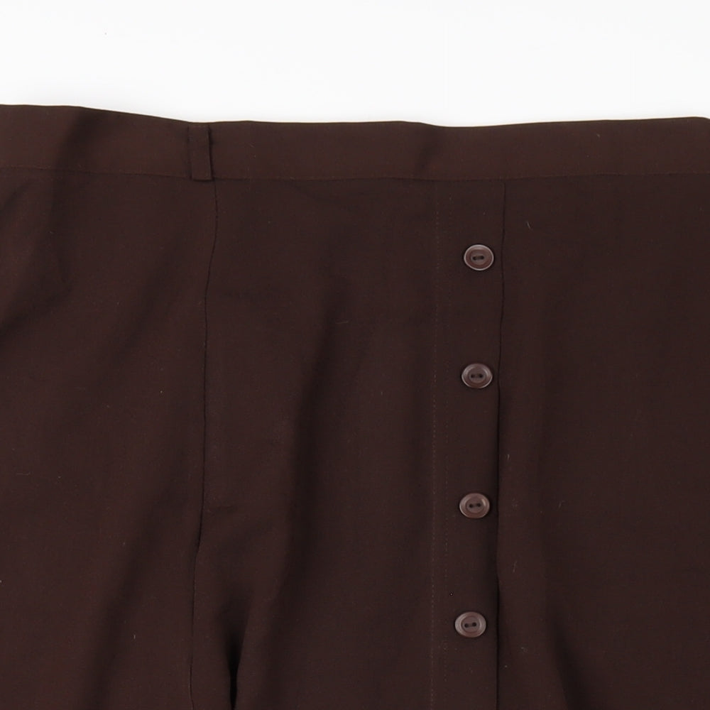 Bonmarché Womens Brown Polyester A-Line Skirt Size 20