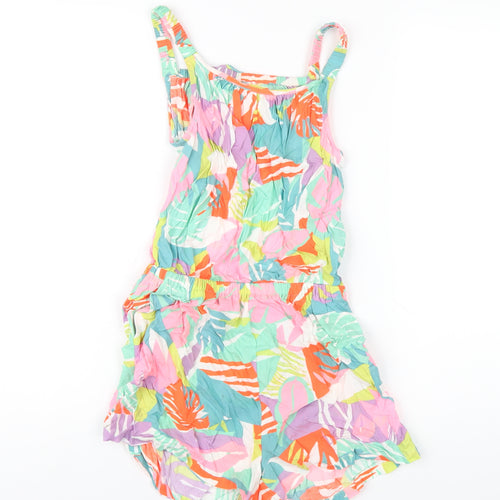 NEXT Girls Multicoloured Geometric Vinyl Playsuit One-Piece Size 12 Years Pullover