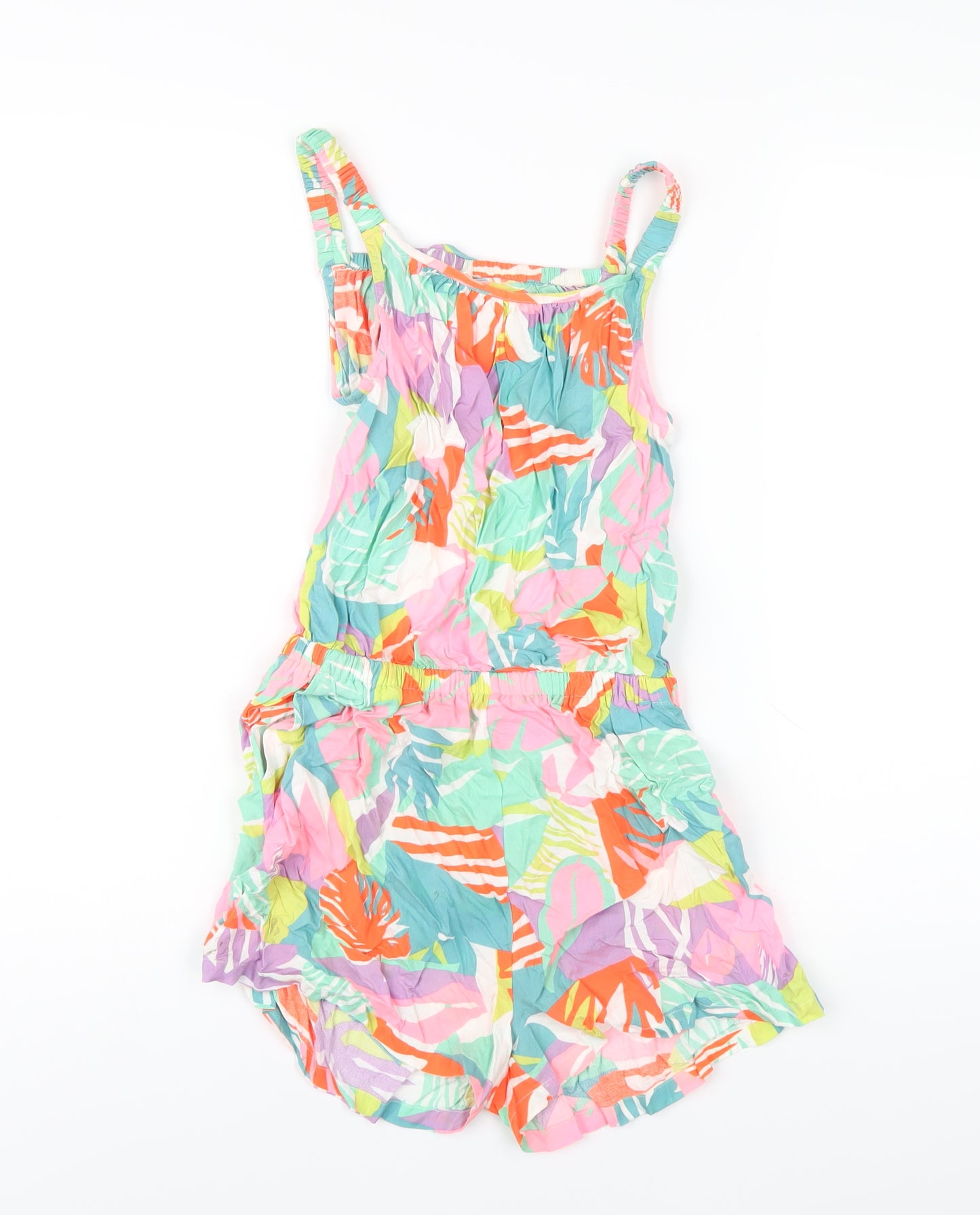 NEXT Girls Multicoloured Geometric Vinyl Playsuit One-Piece Size 12 Years Pullover