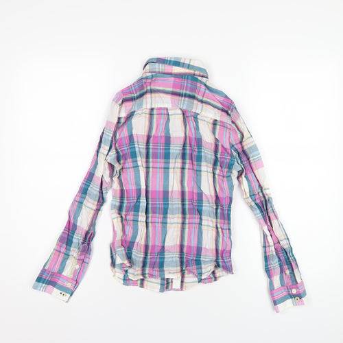 Jack Wills Womens Multicoloured Plaid Cotton Basic Button-Up Size 8 Collared