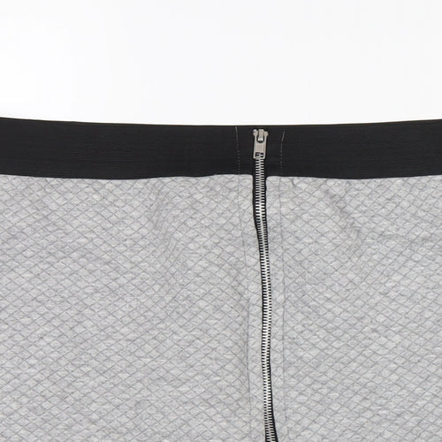 Ribbon Womens Grey Polyester A-Line Skirt Size 14 Zip