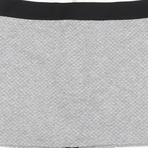 Ribbon Womens Grey Polyester A-Line Skirt Size 14 Zip