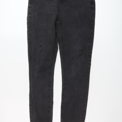 Denim & Co. Womens Grey Cotton Skinny Jeans Size 10 L27 in Regular Button