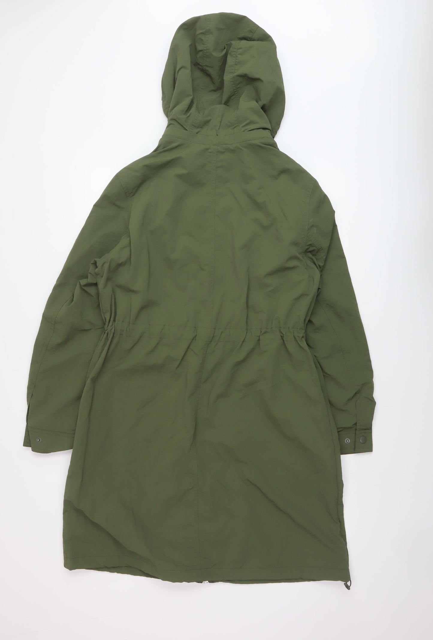 Marks and Spencer Womens Green Parka Coat Size 14 Zip