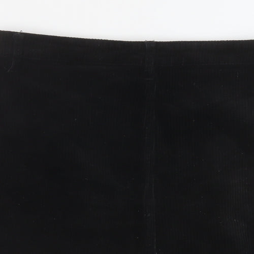 Topshop Womens Black Cotton A-Line Skirt Size 12 Zip