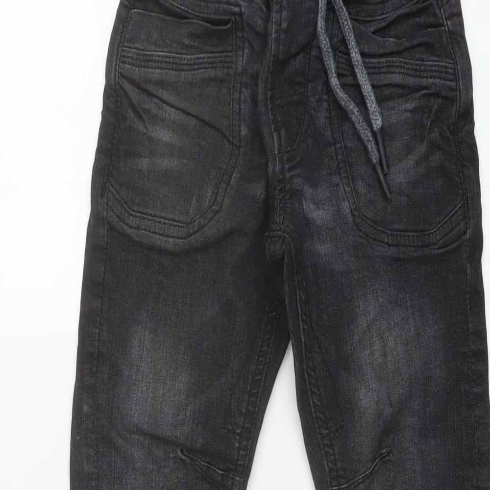 George Boys Grey Cotton Straight Jeans Size 6-7 Years Regular Drawstring