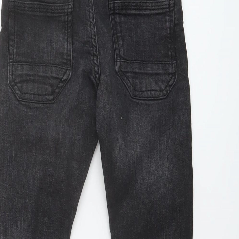 George Boys Grey Cotton Straight Jeans Size 6-7 Years Regular Drawstring