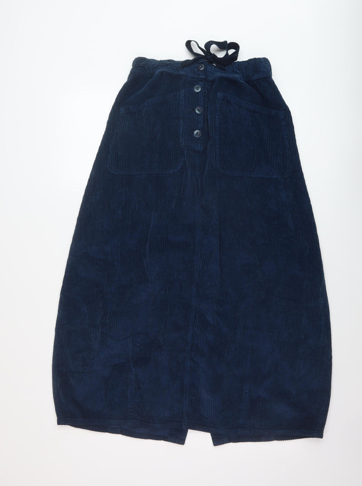 Potery Womens Blue Cotton A-Line Skirt Size 26 in Button