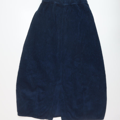 Potery Womens Blue Cotton A-Line Skirt Size 26 in Button